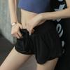 plain color shorts with pockets - black