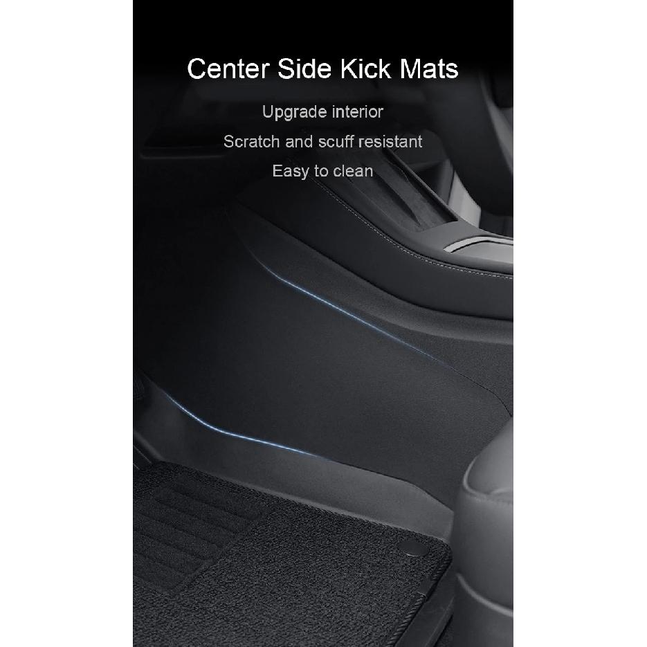 For Tesla Model 3 Highland 2024 Center Leather Kick Mat Model 3/Y 2021-2023 TPE Waterproof Mat On Both Sides of Center Control