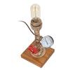 Industrial Style Retro Desk Lamp Malleable Steel Carbonized Pine Decorative Table Lamp for Cafe