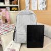 Lightweight Quilted Backpack Casual Fashion Daily Bag Large Capacity School Bag for Students Minimalist Design Commute Travel with Functional Pockets