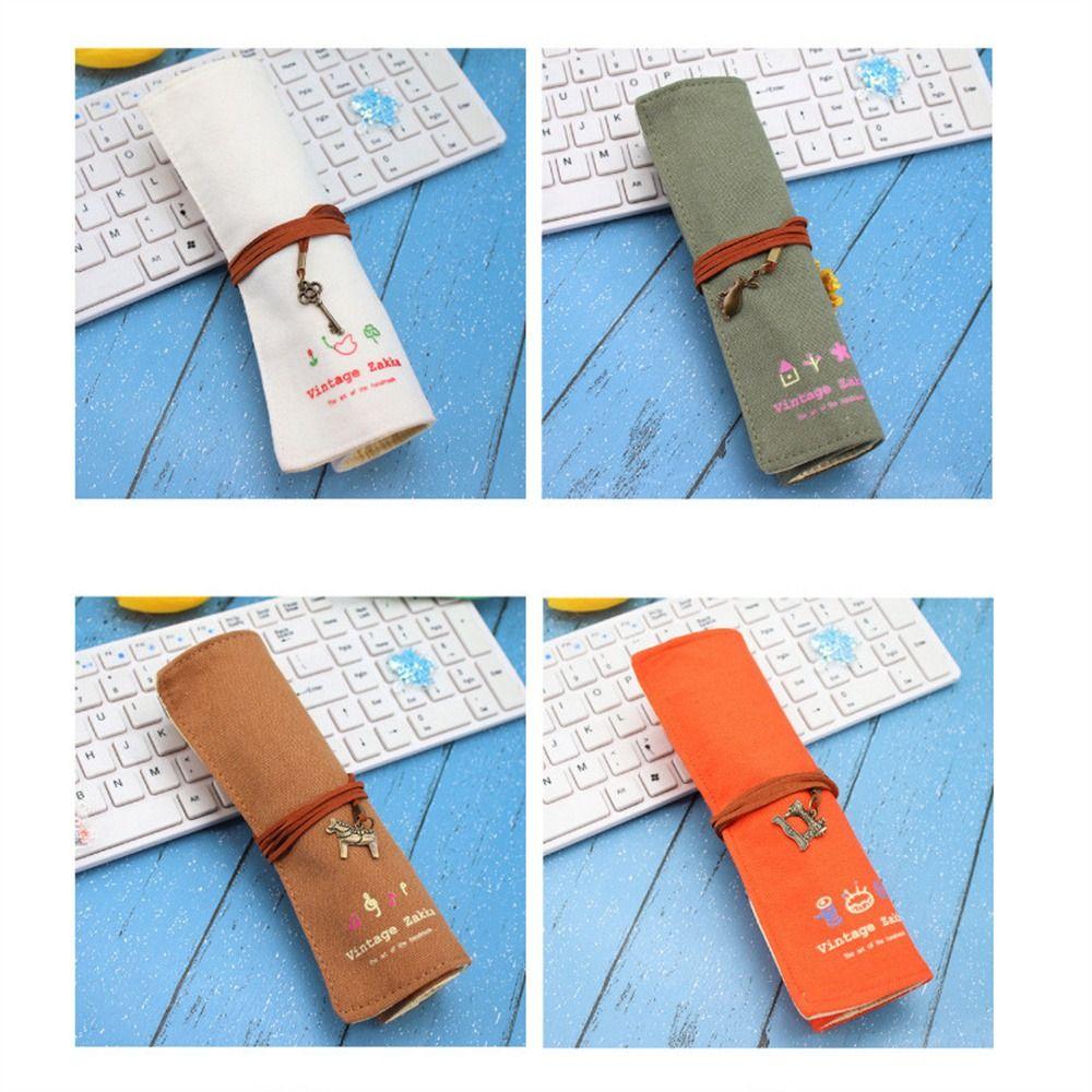 Pencil Pouch Roll Up Pen Bag 12 Holes Roll Pencil Bag Pencil Case Roller  Makeup Wrap Holder
