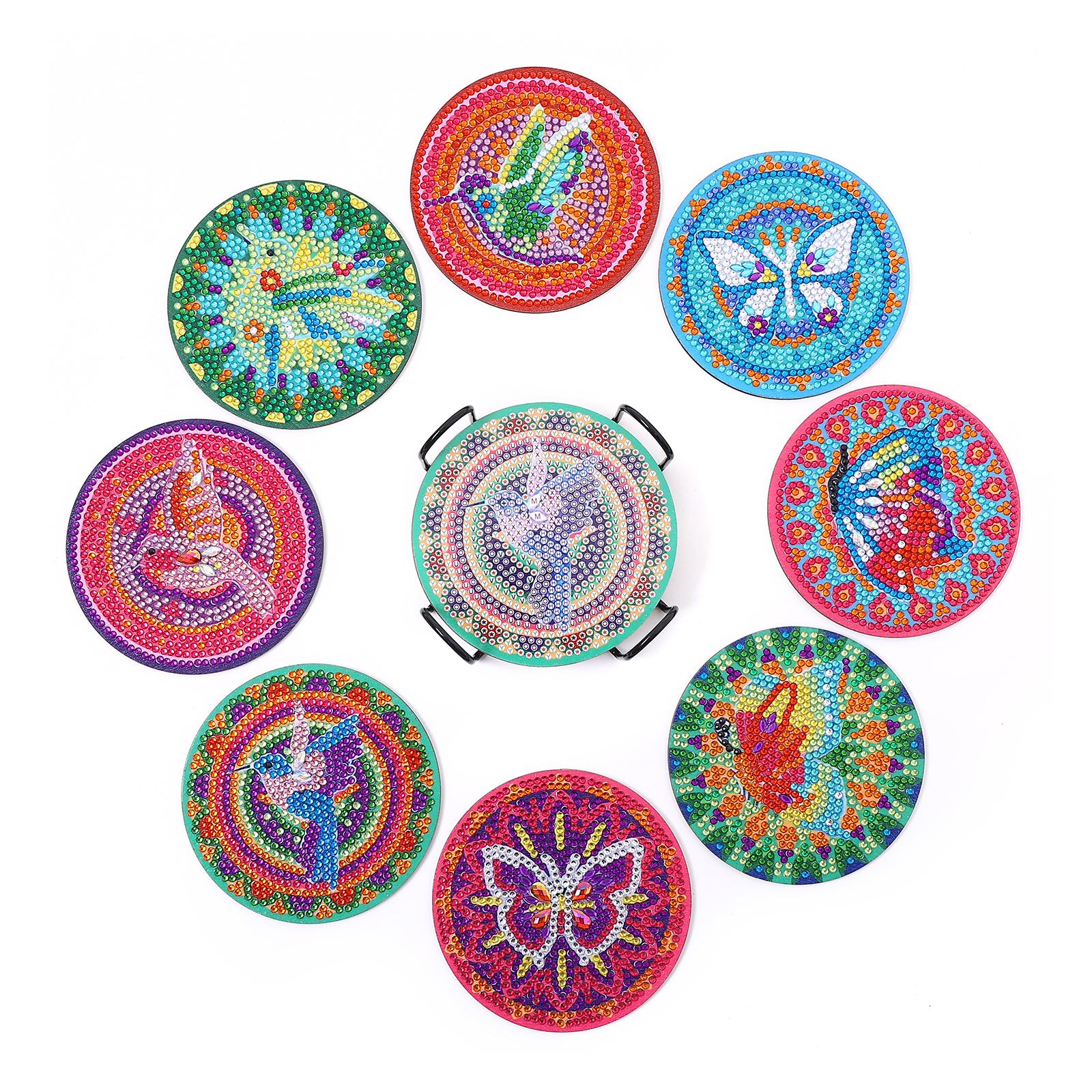 

8pcs Art Coasters 10x10cm Diy Decoration Set Kitchen Drinks Coaster Making Crafts AA1130