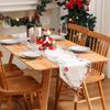 Super Soft Digital Printed Tassel Table Runner Christmas Style Festive Atmosphere Christmas Printed Table Runner
