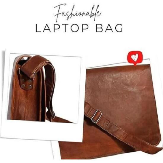 Big sell Brown Men's Leather Messenger Bag Shoulder Vintage Genuine Laptop Bag