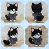 Black White 20cm Plush Doll Headwear Ear Tails Headwear for Cotton Doll  Idol Doll Accessories