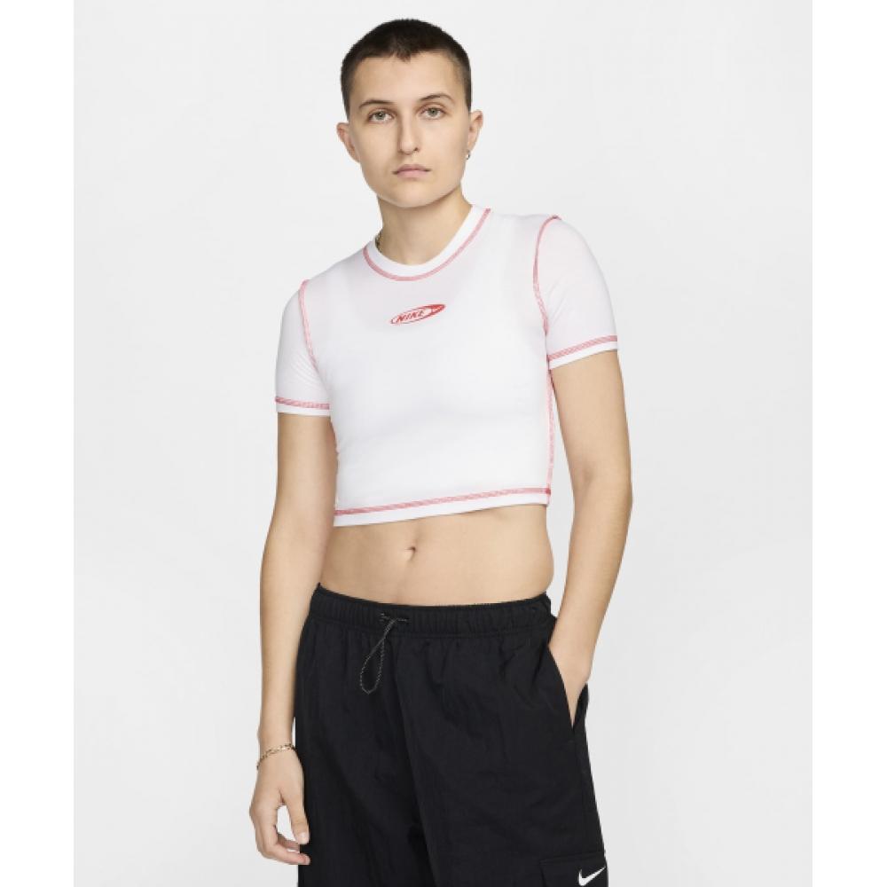 

Nike Спортивная футболка Chill Knit Slim Crop W Белый Светло-малиновый HJ6529 100
