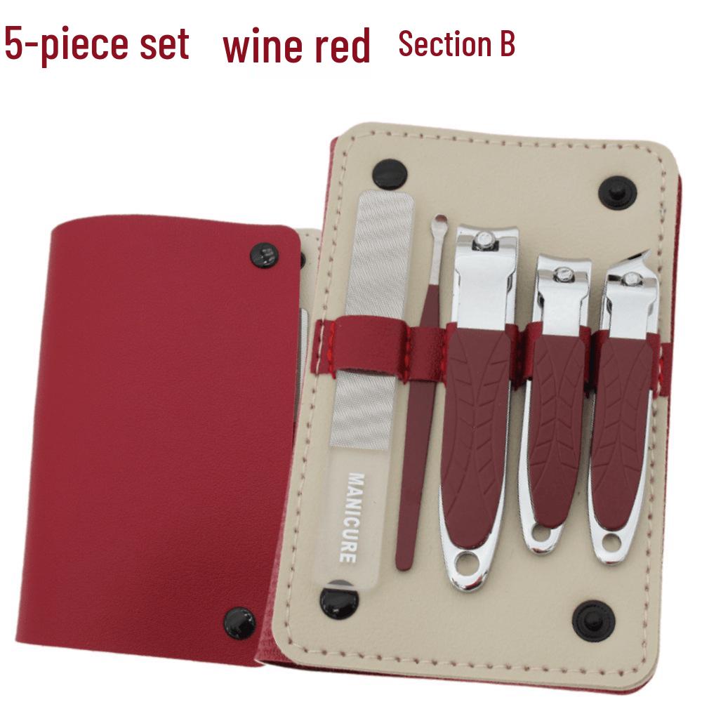 Stainless Steel Manicure Set: Large Nail Clippers, Nano File & Cuticle Fork