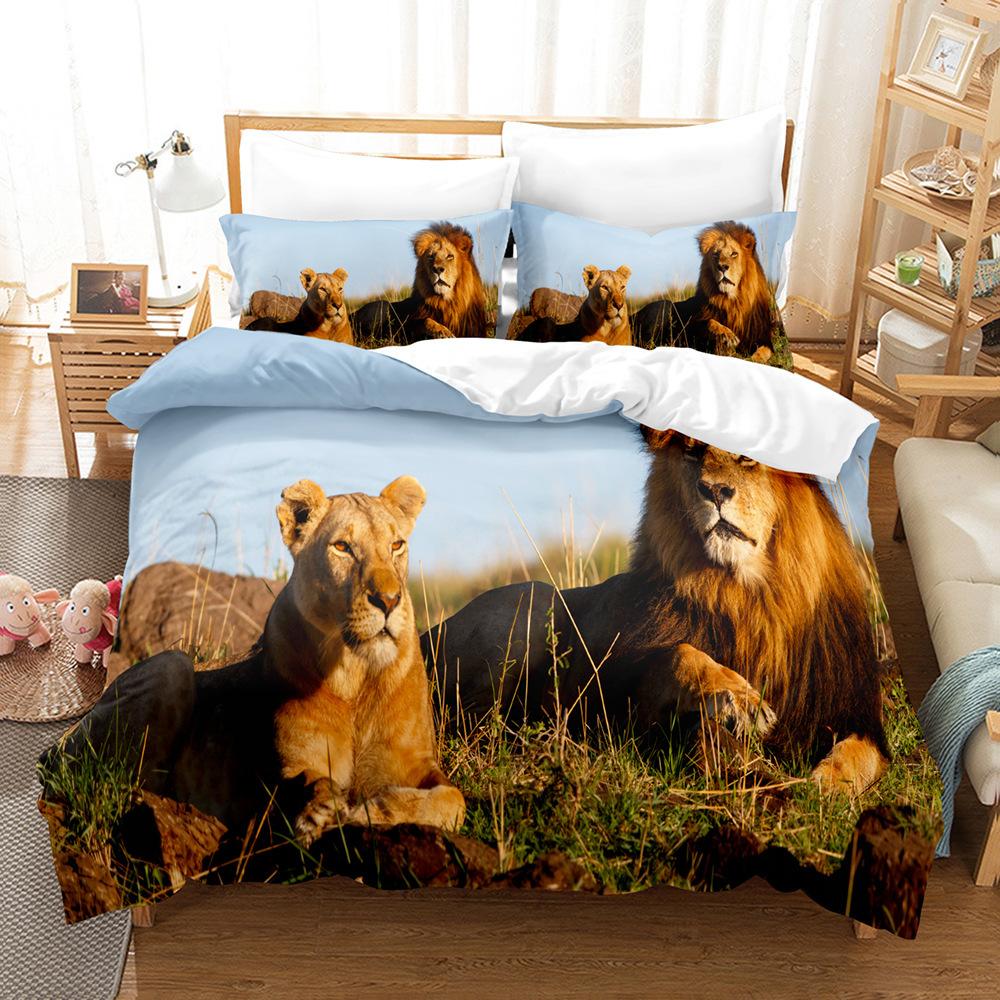 Lion Pattern 3D Three-Piece Set, Digital Printing Three-Piece Set