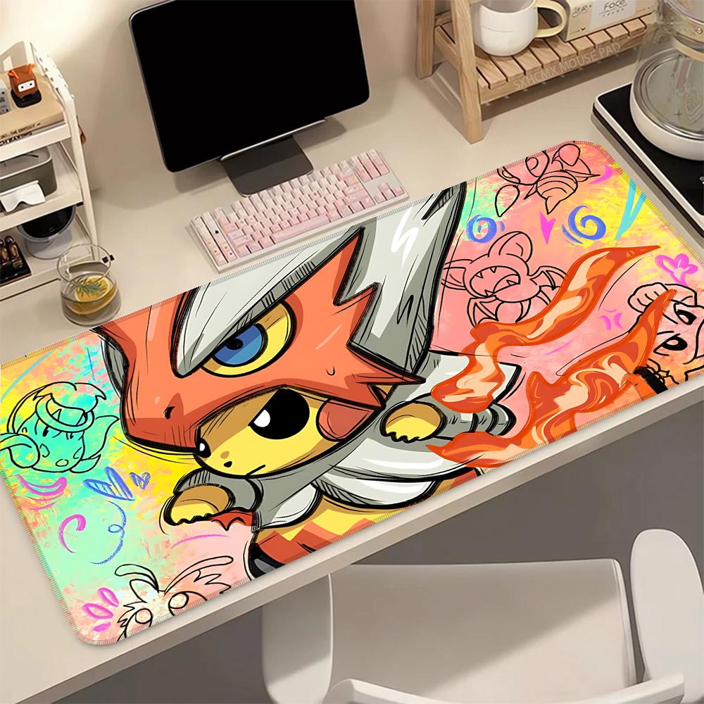 Kawaii Large Mouse Pad Game Rubber Desk Mat Computer Keyboard Pad PPokemon Pikachu X Gaming Accessories Carpet Mousepad