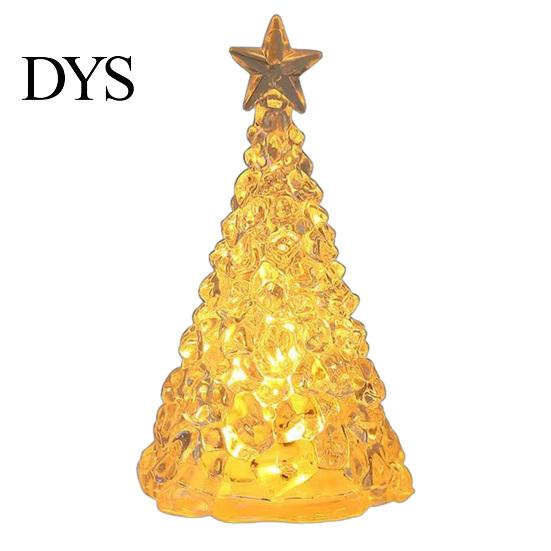 Shimmering Holiday Desktop Decor Glowing Christmas Tree Night Light, Mini Lighted with Star, Indoor Modern Minimalist Atmosphere Faux Crystal Tabletop