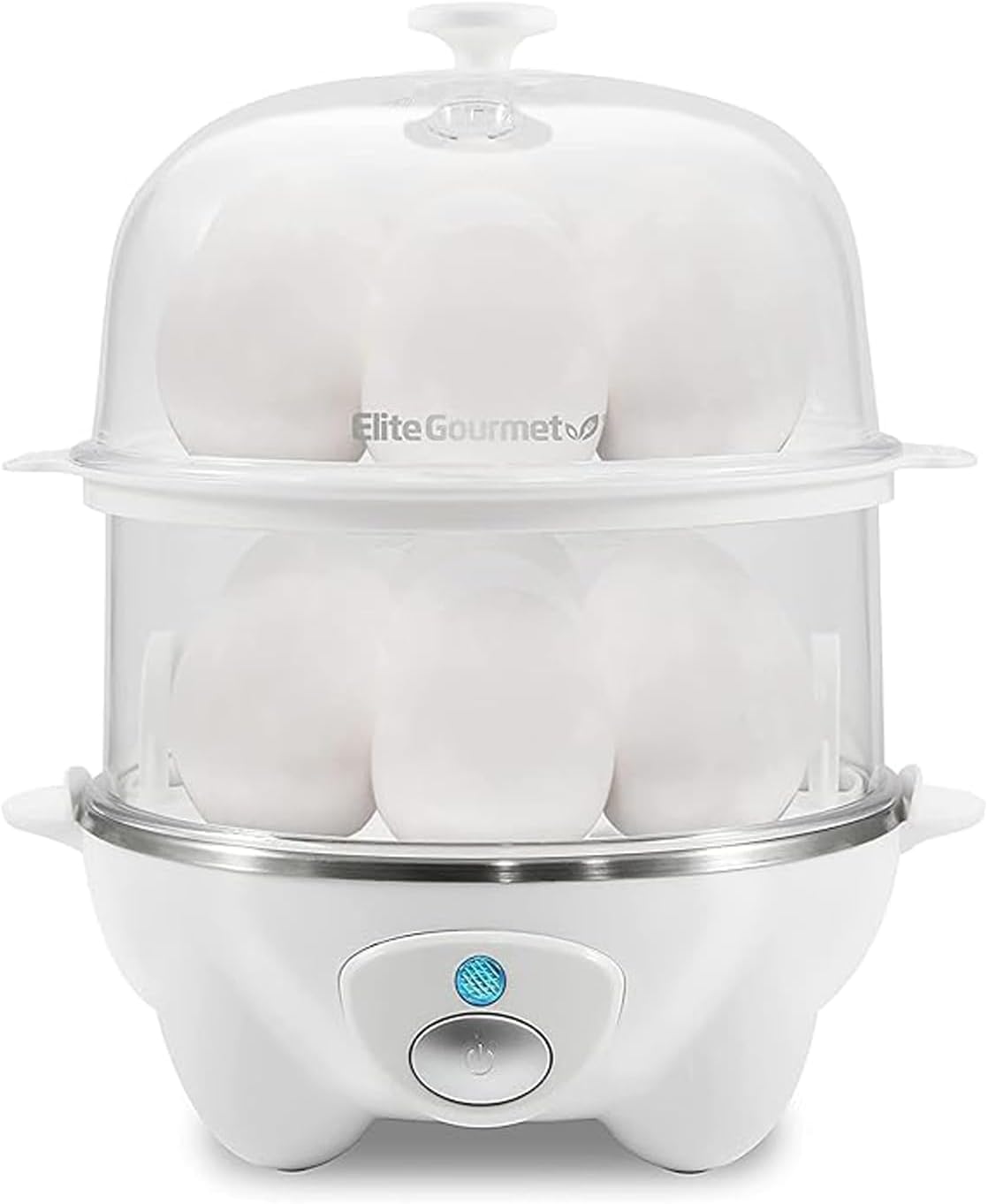 

-Tiered Rapid Egg Cooker, 5-Egg Poacher, Omelets, Soft, Medium, Hard-Boiled Eggs with Auto Shut-Off and United States