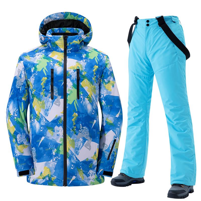 2024 Unisex Fleece-Lined Ski Suit: Thickened Cotton Jacket & Pants Set