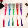 Chinese Style Flower Folding Fan with Faux Pearl Tassel Portable Plastic Ribs Hand Fan Women Dance Performance Props Party Favors