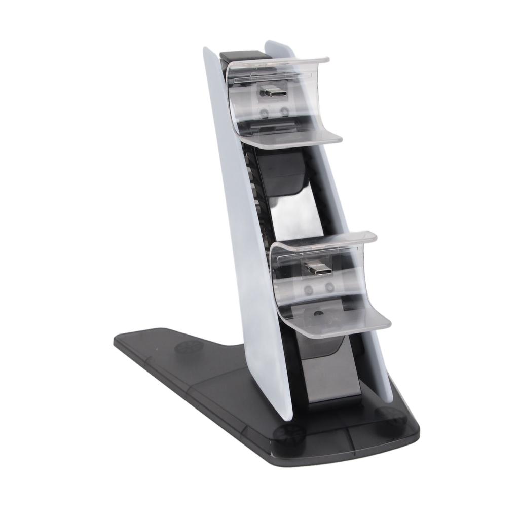 For PS5 Controller Charging Station Wireless Controller Charging Station with Dual Ports with Ambient Light White