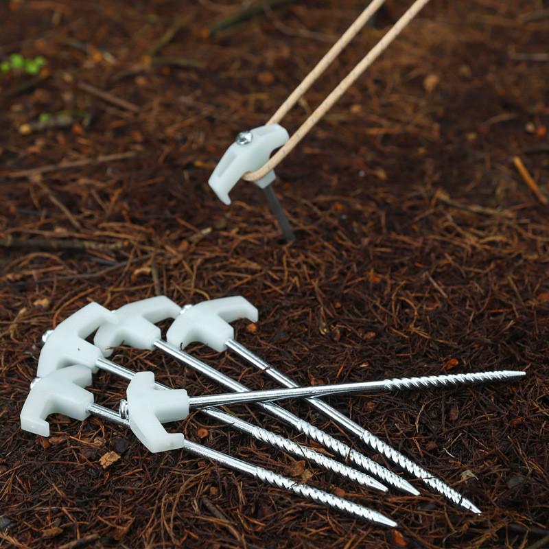 25cm Steel Windproof Luminous Ground Stakes for Tents and Camping