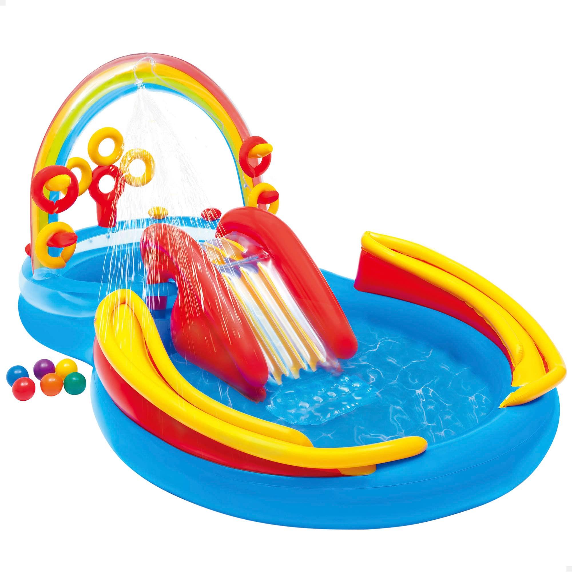 

INTEX Rainbow Ring Play Center, Oval, Multicolor, 297 x 193 x 135 cm, 57453 [Official Japanese Product] ME-7019