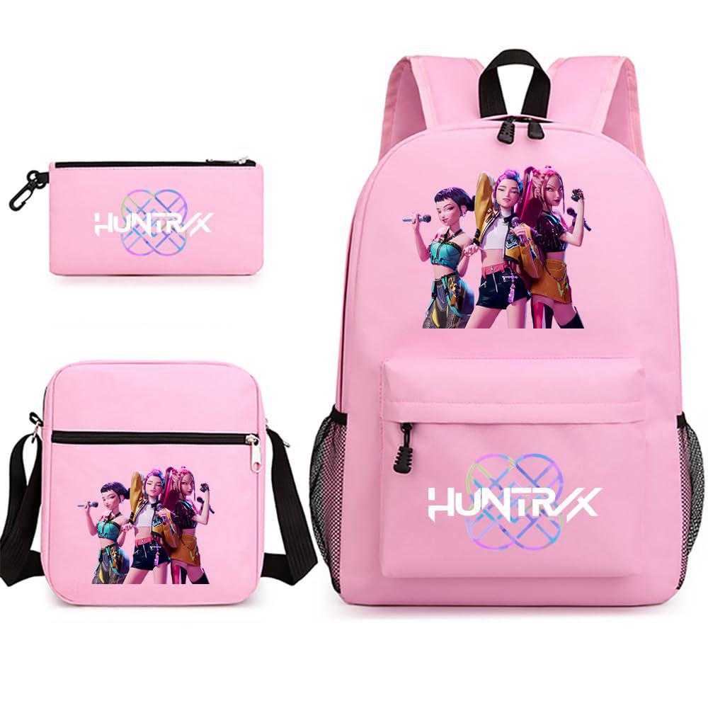 K-POP Demon Hunter Girl Group Children's Backpack, Pencil Case, and Shoulder Bag Set for Middle School Students