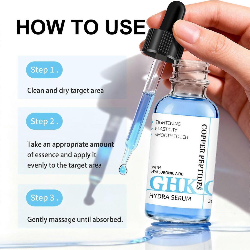 Copper Peptides Serum for Face - Anti-Aging & Skin Repair Serum with Hyaluronic Acid - Tightens, Firms & Boosts Collagen, Deep Hydration