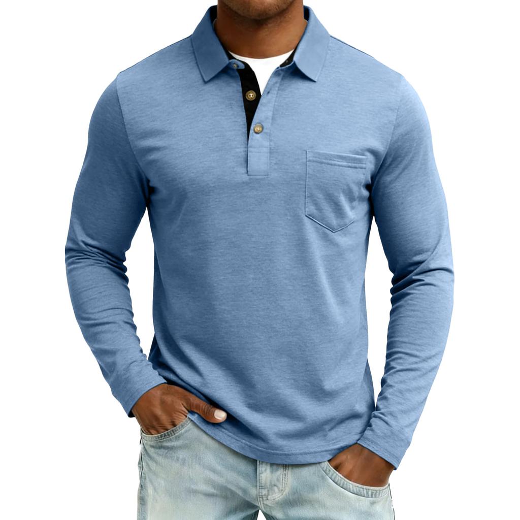 Heren Colorblock Longmouw Tops Heren Casual Mode Longmouw Tops