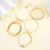 5pcs Exquisite Gold Color Butterfly Bracelet Set For Women Vintage Rhinestone Heart Infinity Cuff Bangle Daily Wear Jewelry Gift