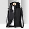 Men's Casual Three Stripe Hooded Jacket - Autumn/Winter