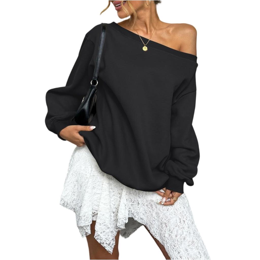 Modisches, einfarbiges Langarmshirt für Damen