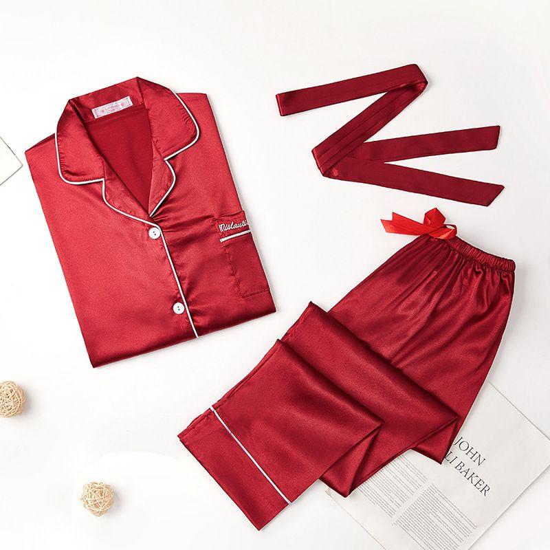 

Пижама из трех частей, пижама с длинными рукавами и брюками, комплект из трех предметов, длинные рукава, брюки 9 See Description 2 for details