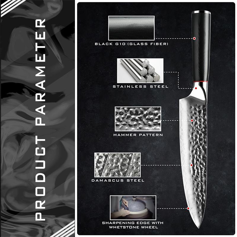 8 Inch Japanese Kitchen Knives VG10 Damascus Chef Knife 67 Layers Stainless Steel Gyuto Knife Sushi Sashimi Slicing