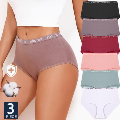 3Pcs Women's Seamless Cotton Briefs Women Plus Size Panties Breathable Underwears Female High Waist Soft Lingerie S-XXL