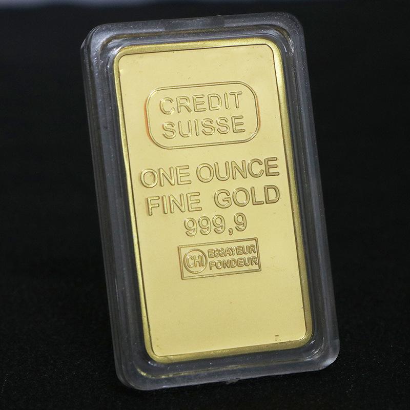 Swiss Gold Bar Foreign Commemorative Coins - Gilded and Square Designs