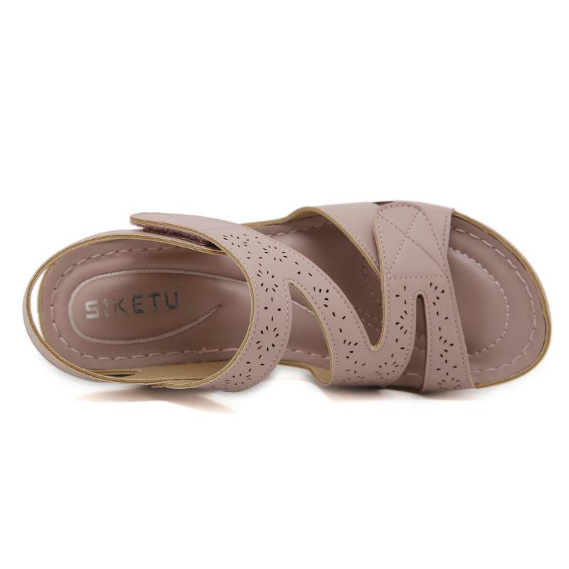 Sweet Sandals Women Atmospheric Fashion Large Size Slope Heel Shoes Beach Sandals