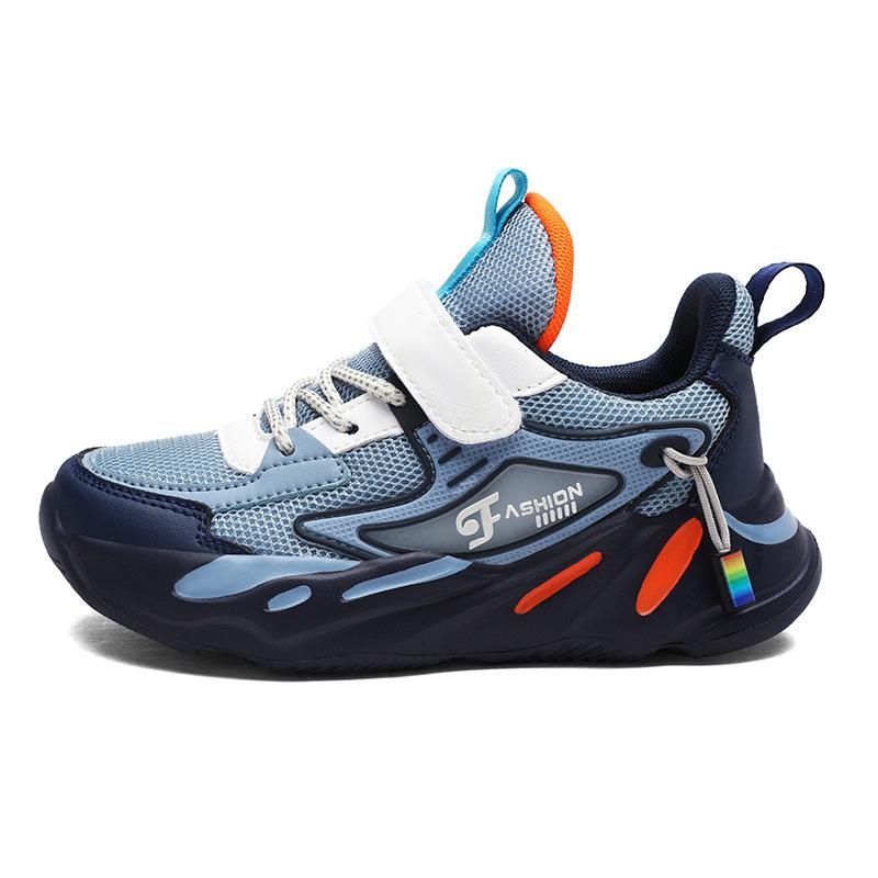 Boys' sneakers 2025 spring and summer new mesh breathable solid bottom dad shoes single net children's casual shoes