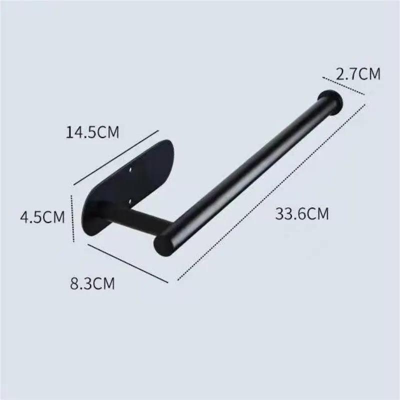 Stainless Steel Silver / Black Paper Towel Wipe Hanging Rack Can Store Cling Film Wipes Roll Paper Rack For The Kitchen Bathroom