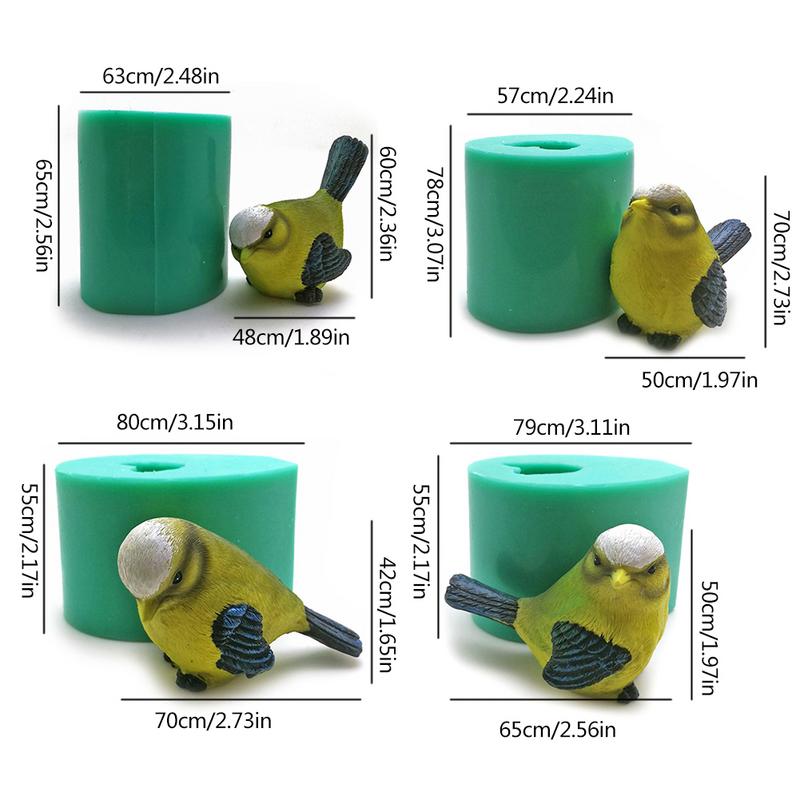 3D Simulation Cuckoo Silicone Mold Bird Shape Cake Decoration Tools Sparrow Sculpture Chocolate Candle Molds Birds Mould