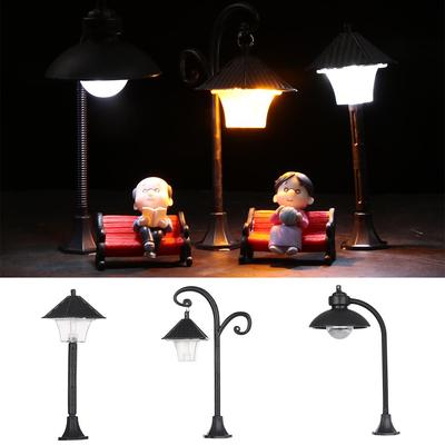 Harzhandwerk Mikro-Landschaft Feengarten Straßenlaterne Figur Miniatur Straßenlaterne Straßenlicht Modell