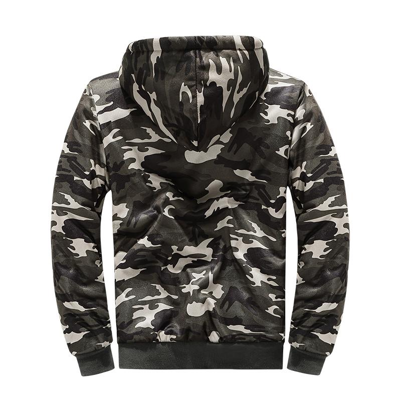 Autumn and Winter Men's Velvet Camouflage Hoodie, Men's Slim Fit Jacket, Youth Jacket, Velvet Hoodie, Korean Casual Cardigan, Thick Hoodie