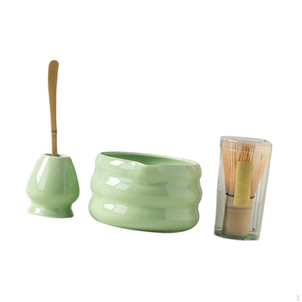 4 Piece Matcha Kit for Tea Preparation, Includes Bowl And Whisk Holder