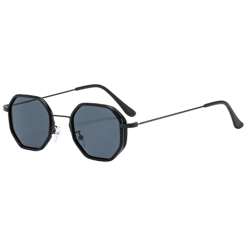 

Неполяризованные Ретро Модные Многоугольные Мужские Солнцезащитные Очки Уличные Ветрозащитные Солнцезащитные Очки Легкие Маленькая Оправа Мужские Очки черный серый