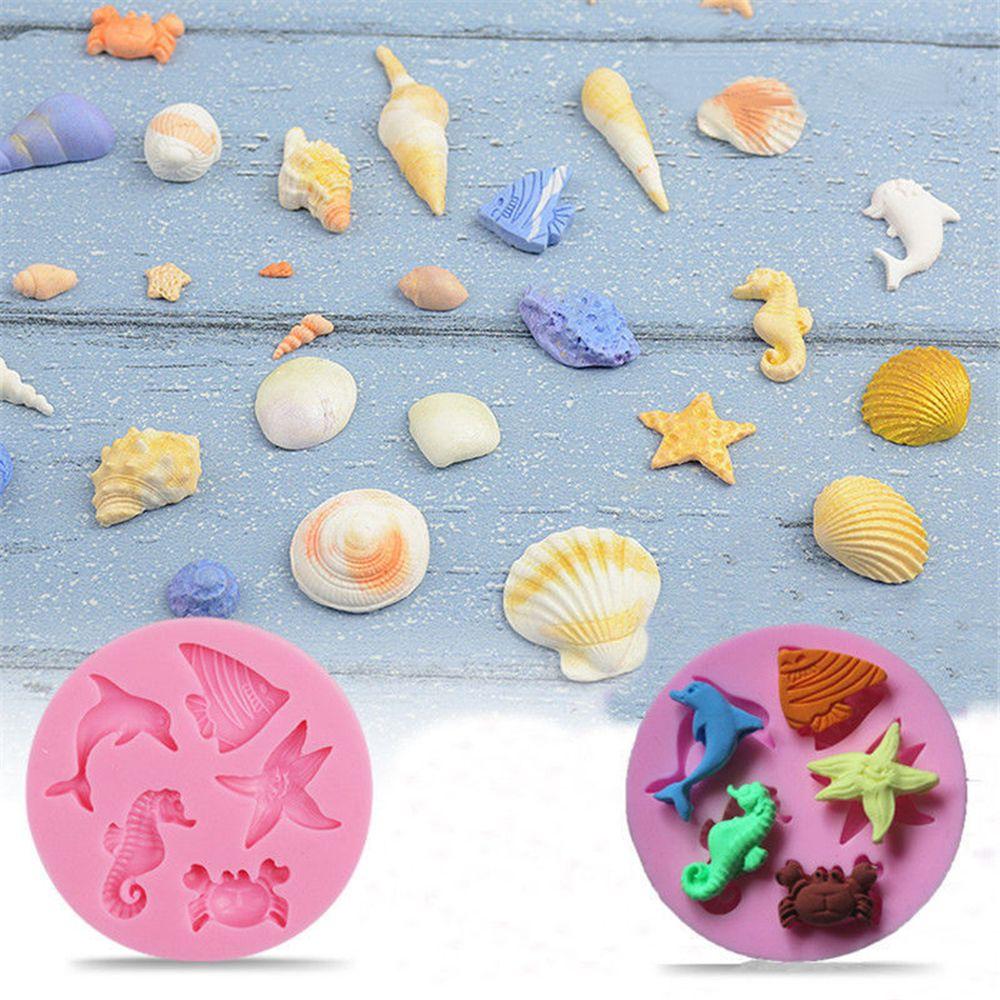 

Цвет случайный Новый DIY Выпечка Шоколад Дельфин Морское Печенье Силиконовая Форма Для Помадки Морская Звезда