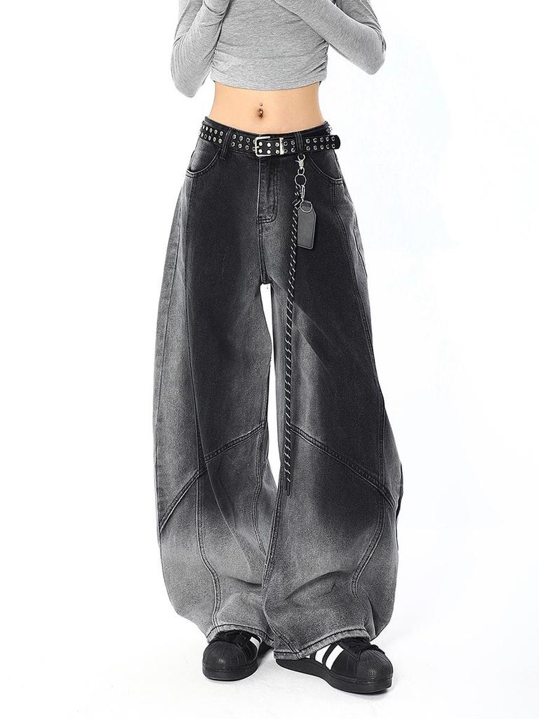 Women's Autumn Retro Gradient Wide-Leg Jeans