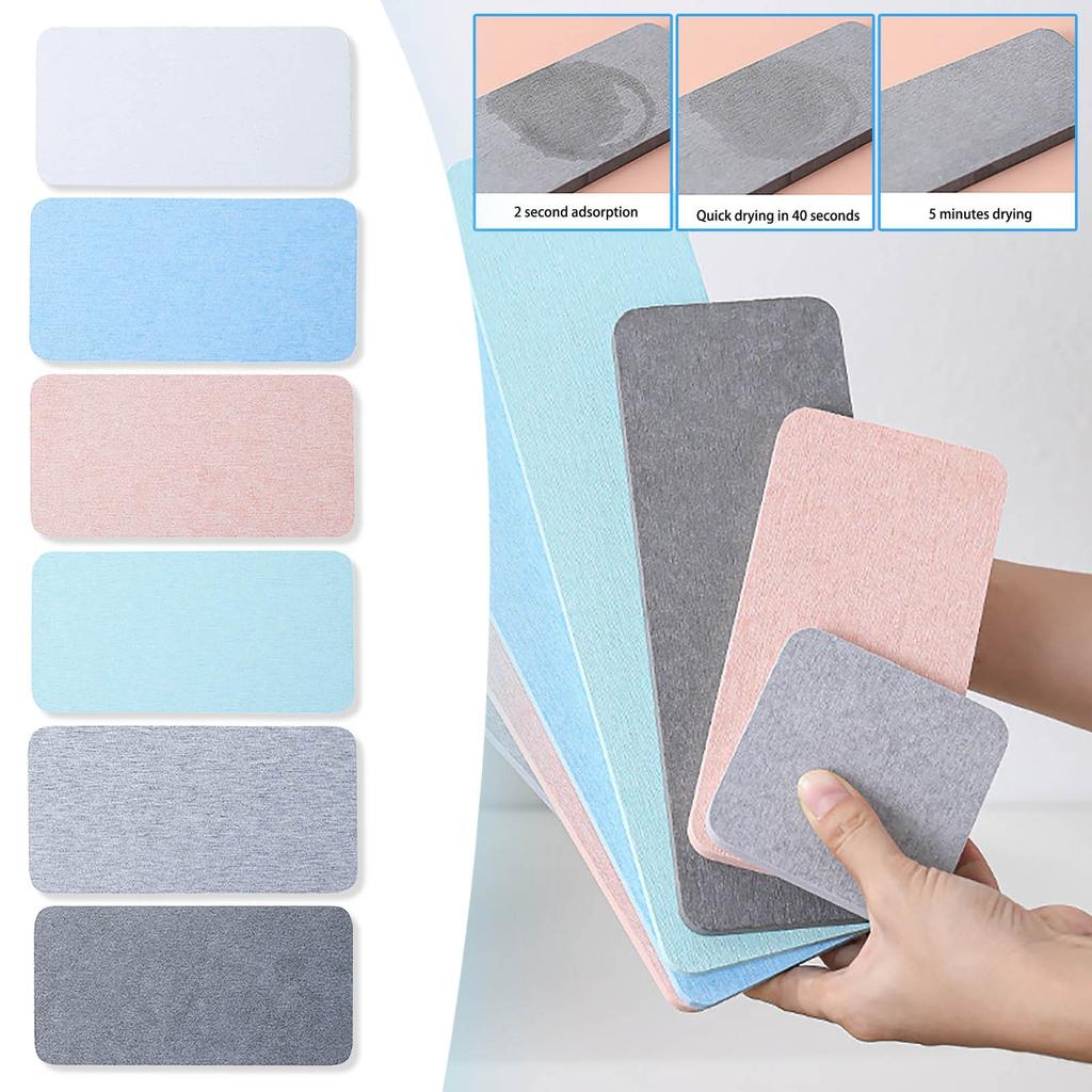 (Qunide) Hushållsskiagel Absorberande bord C-oast Snabbtorkande koppmatta Tvåldyna Kök M-ildewProof Rack Badrumssminkhållare 16x8cm