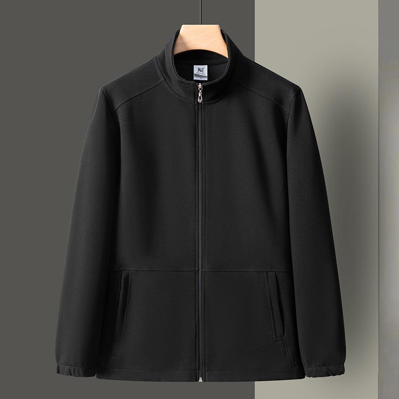 Men's Plus Size Fleece-Lined Stand Collar Cardigan Jacket - Thick, Loose, Casual, Versatile Winter Sweatshirt