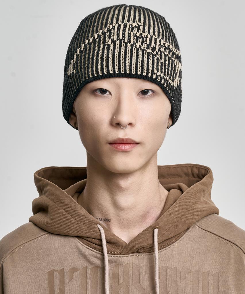 AJOBYAJO [Pba] Tribal Ajo Two Tone Beanie [Beige]