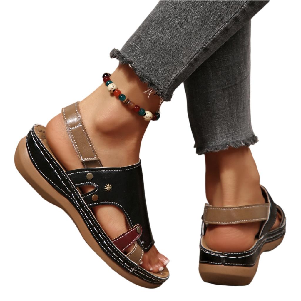 Women's Summer Wedge Sandals Lightweight Comfortable Platform Slip On Adjustable Hook and Loop Closure Casual Outdoor Shoes