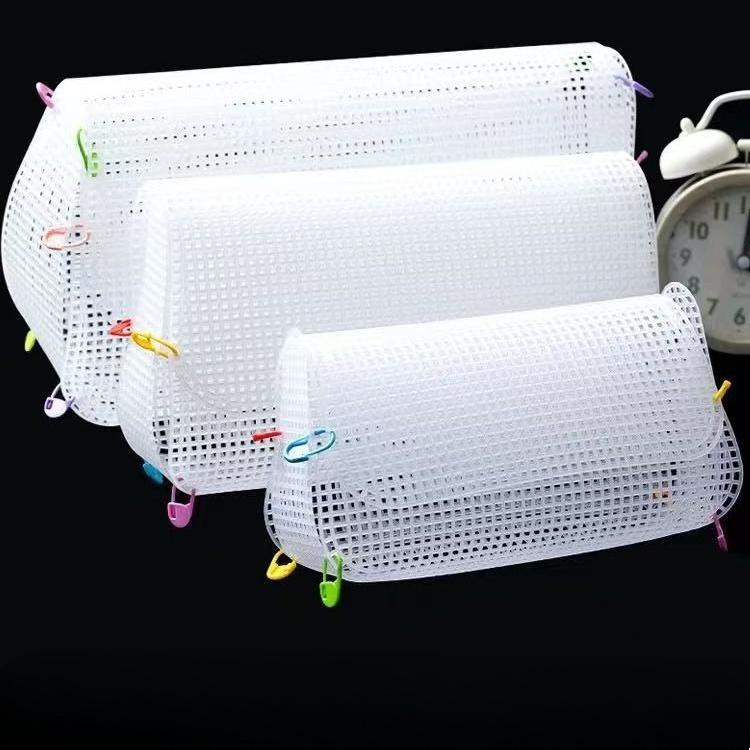 DIY Handcraft Bags Sewing Weaving Material Latch Hook Bags Made Plastic Grid Hook Weaving Plastic Mesh Cloth For Bag Making Kit