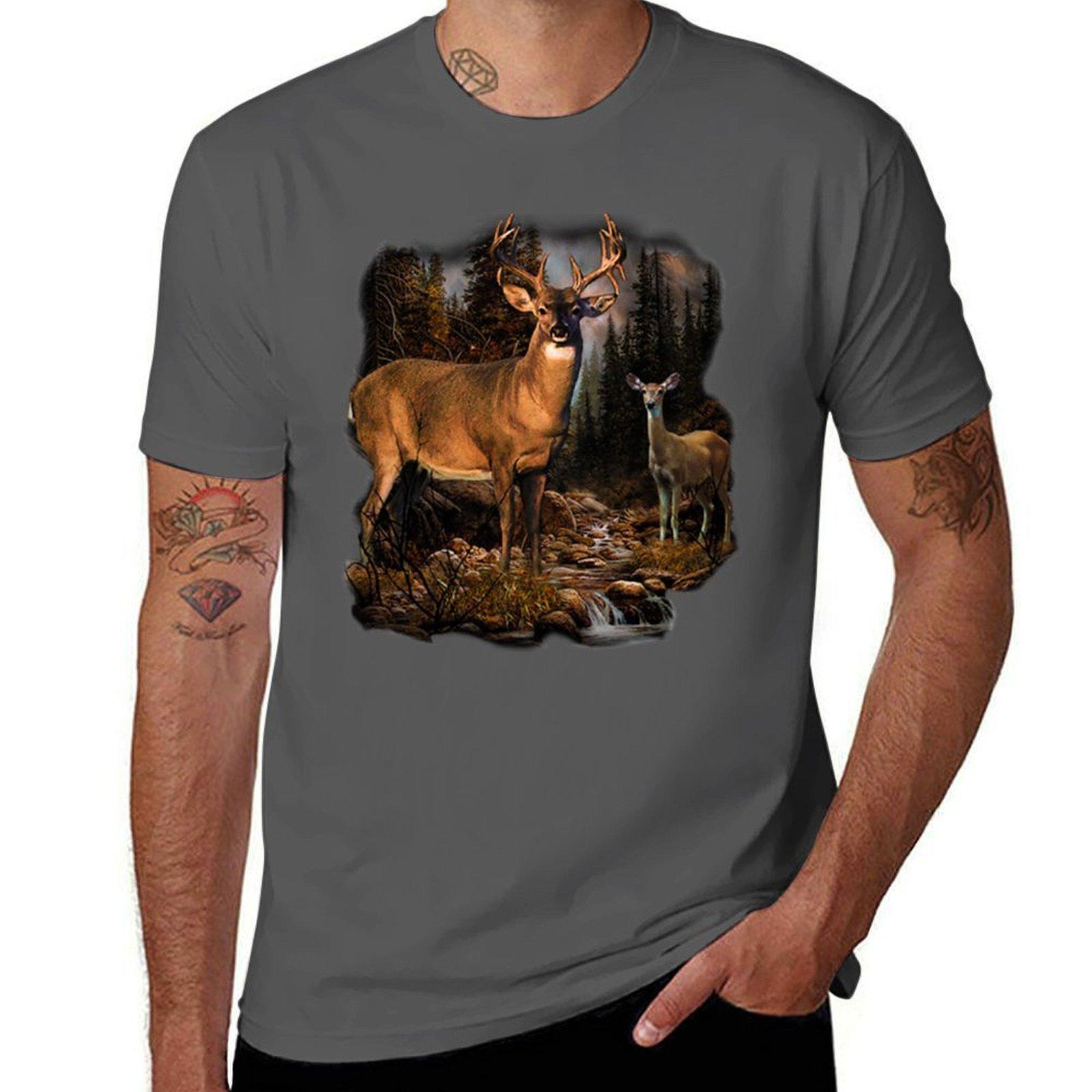 

Wild Deer T-Shirt t shirts designer man t shirts cotton cotton t shirt man T-Shirt 4XL