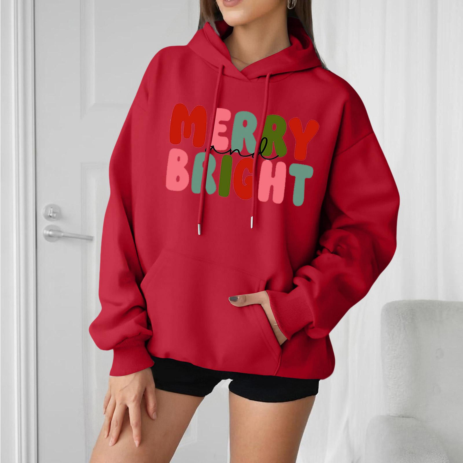 Women s Loose Comfortable Casual Fashion Character Printed Hooded Long Sleeve Sweatshirt XL винный
