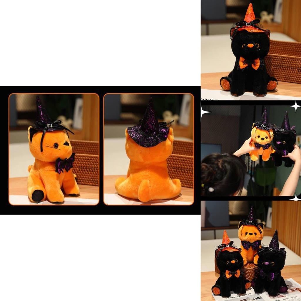 Halloween Ghost Black Cat Party Decoration Plush Toy Kids Stuffed Animal Prop Cat Doll