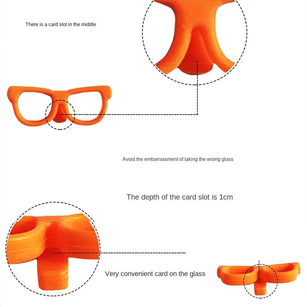 6pcs Silicone Silicone Wine Glass Drink Markers Glasses Funny Hawaiian Glasses  Party