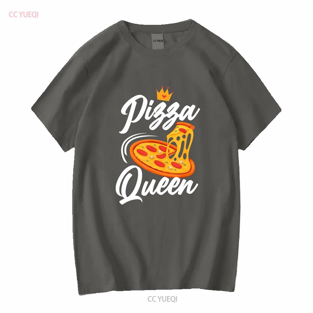 NEUES LIMITIERTES Damen Pizza Queen Girl Liebt Lustiges T-Shirt Größe S 3XL vintage gewaschen vielseitig Streetwear Designer Kleidung Mode